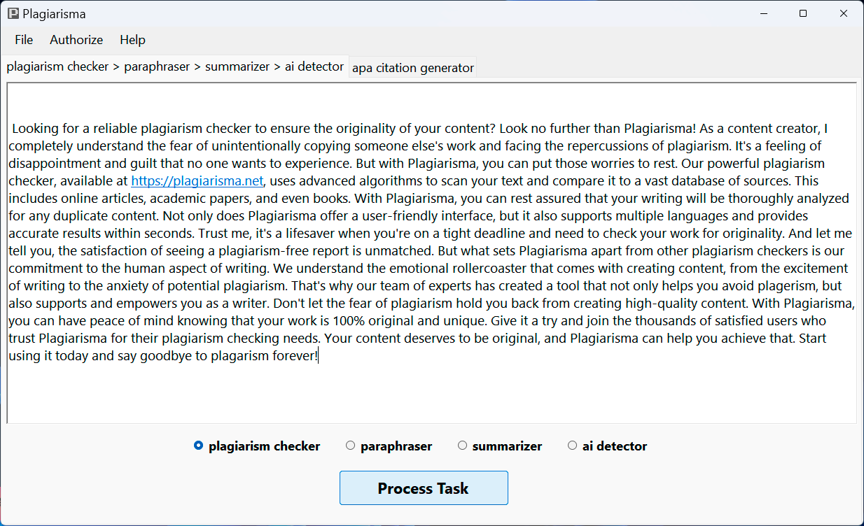 Click to view Desktop Plagiarism Checker 1.11 screenshot